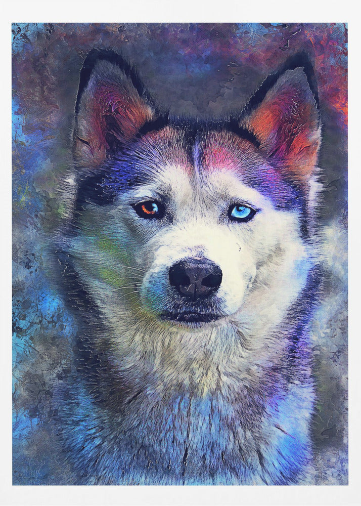 Djur Hund Husky Akvarell Djurkonst | Poster