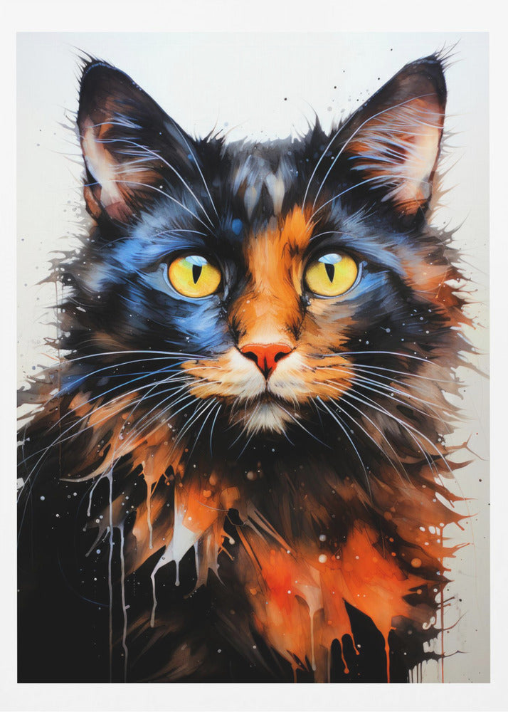 Cat Jack Watercolor Animal Art | Poster