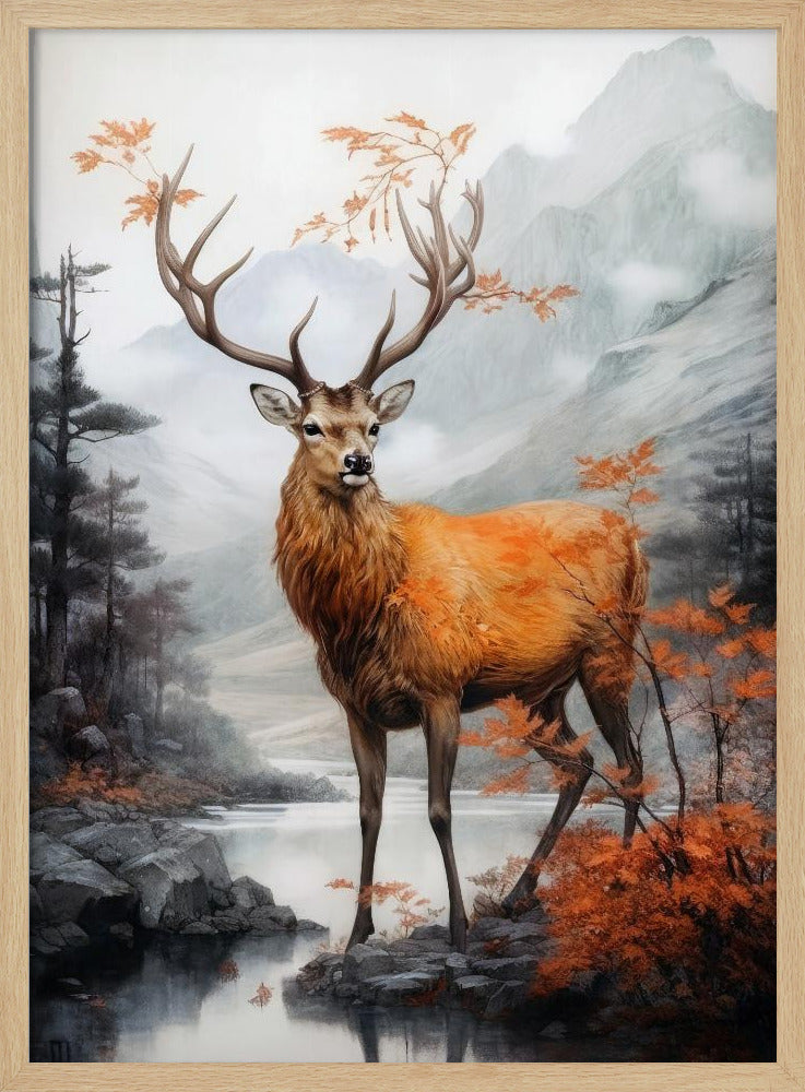 Deer Watercolor Animal Art | Poster