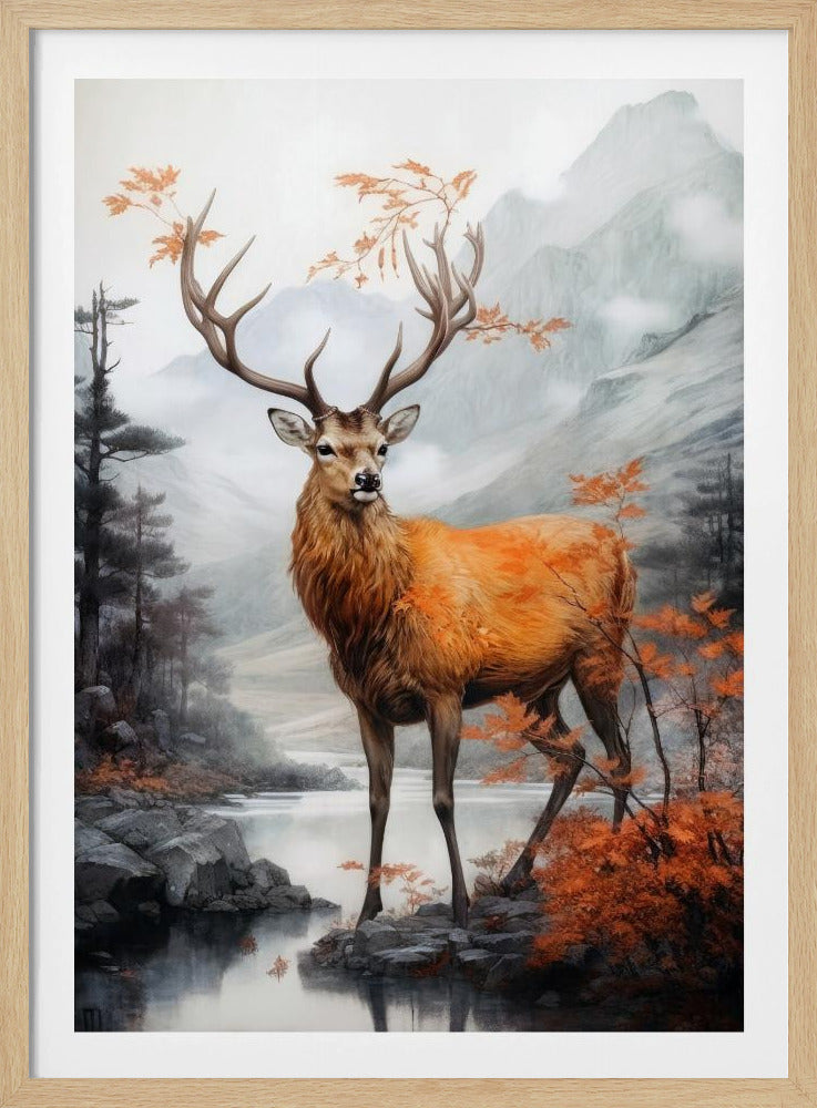 Deer Watercolor Animal Art | Poster