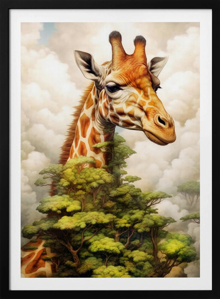 Giraffe Watercolor Animal Art | Poster