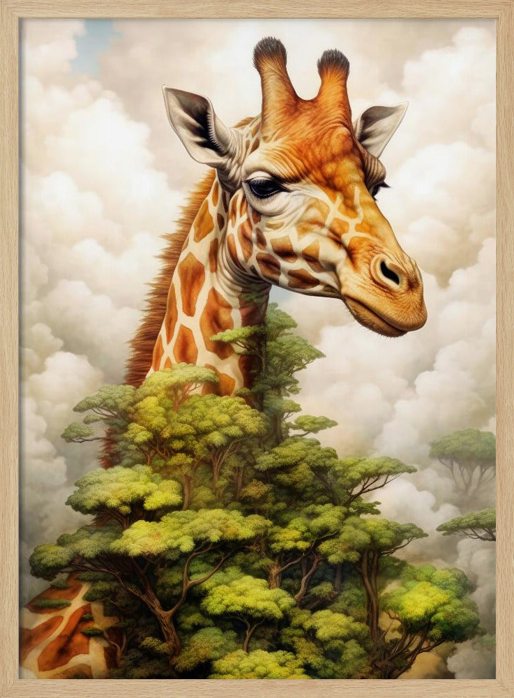 Giraffe Watercolor Animal Art | Poster
