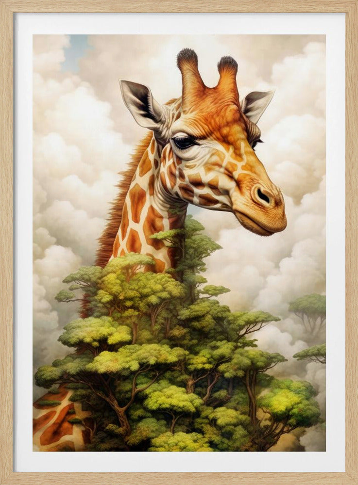 Giraffe Watercolor Animal Art | Poster