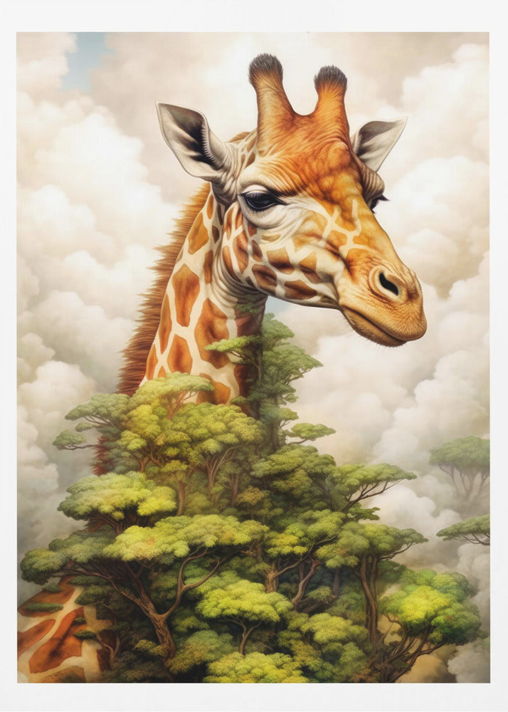 Giraffe Watercolor Animal Art | Poster