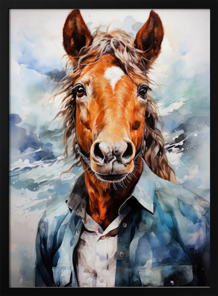Pferd Aquarell Tier Kunst | Poster