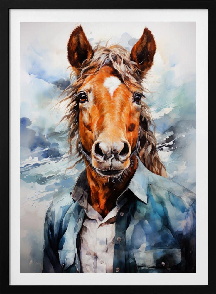 Pferd Aquarell Tier Kunst | Poster