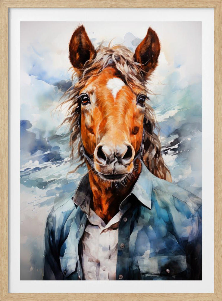 Pferd Aquarell Tier Kunst | Poster