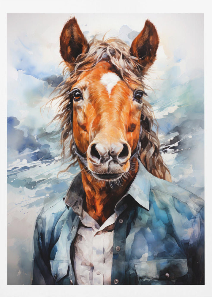Pferd Aquarell Tier Kunst | Poster