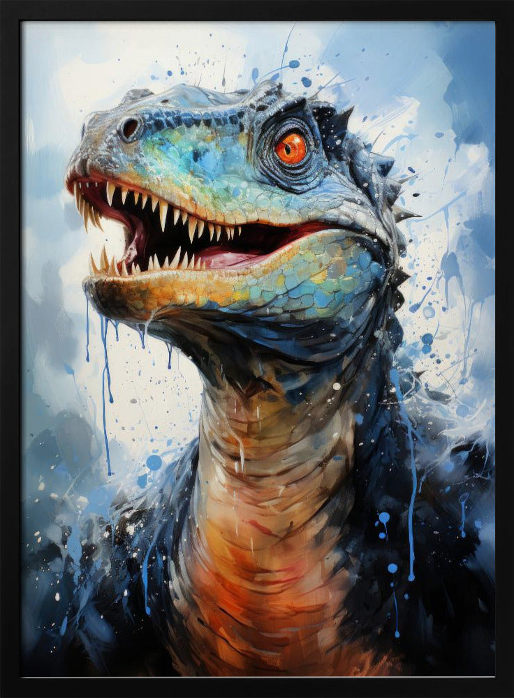 Rebbachisaurus Dinosaur Watercolor Animal Art | Poster