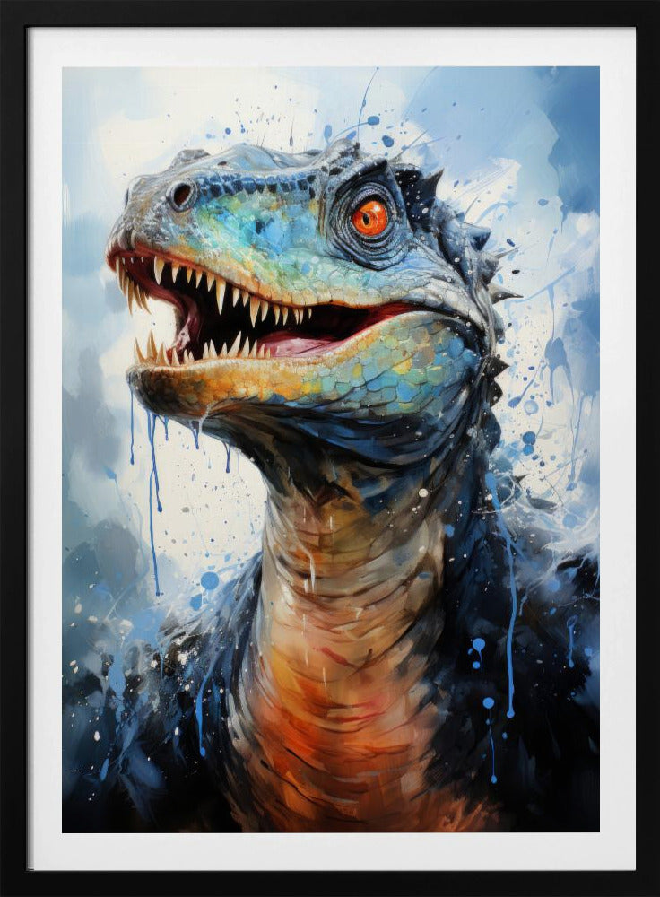 Rebbachisaurus Dinosaur Watercolor Animal Art | Poster