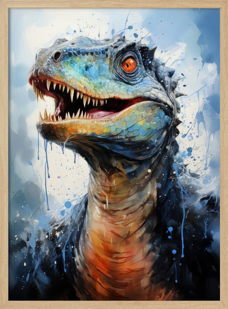 Rebbachisaurus Dinosaur Watercolor Animal Art | Poster