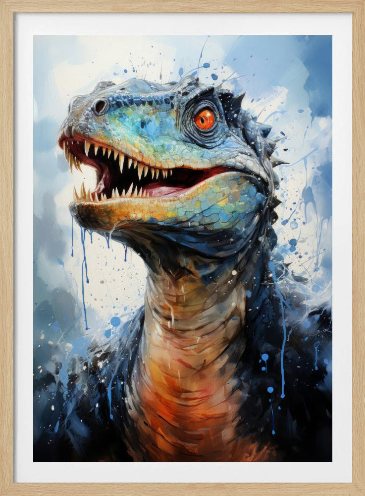 Rebbachisaurus Dinosaur Watercolor Animal Art | Poster