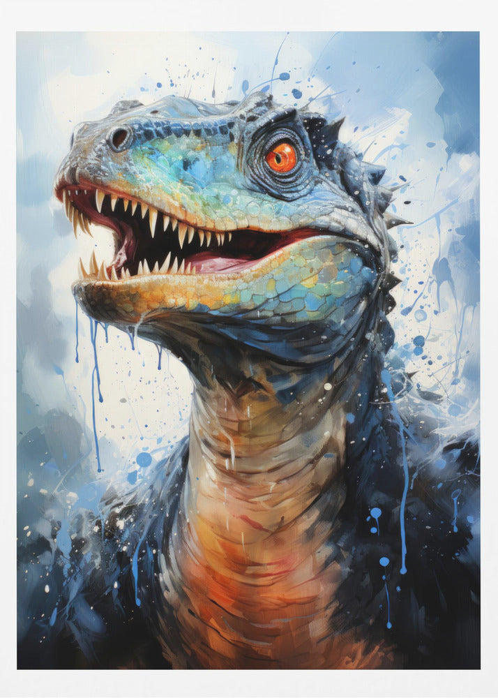Rebbachisaurus Dinosaur Watercolor Animal Art | Poster