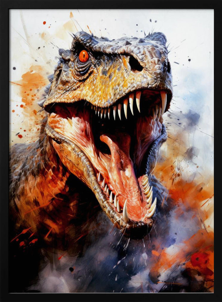 Utahraptor Dinosaur Watercolor Animal Art | Poster