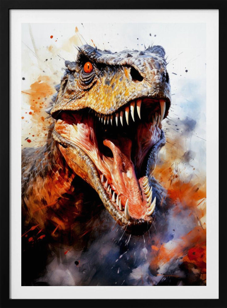 Utahraptor Dinosaur Watercolor Animal Art | Poster