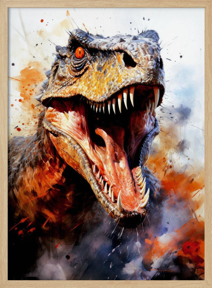 Utahraptor Dinosaur Watercolor Animal Art | Poster