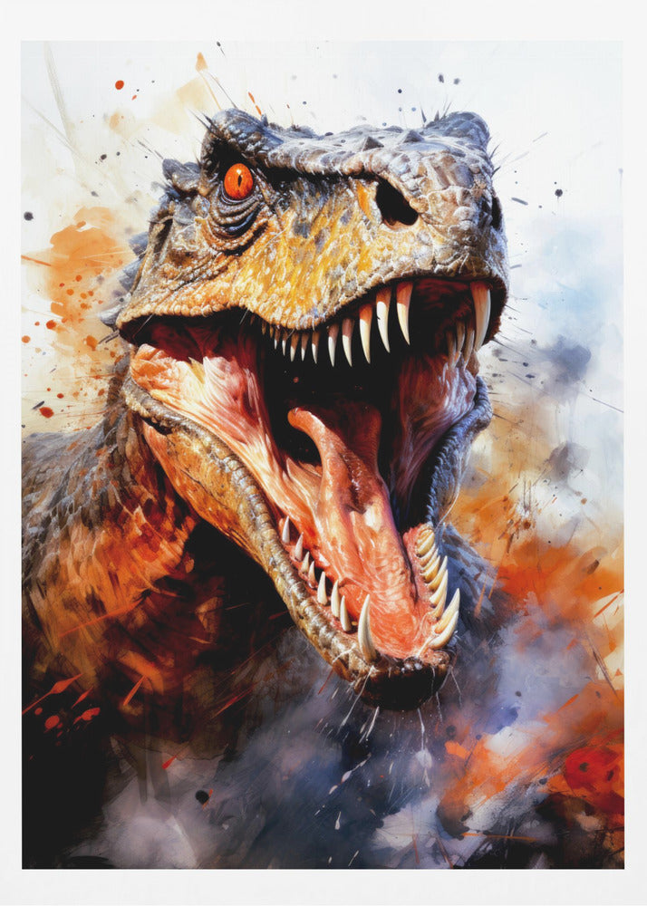 Utahraptor Dinosaur Watercolor Animal Art | Poster