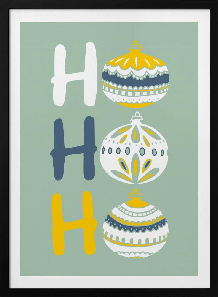 HoHoHo Glad liten julillustration mintgrön | Poster