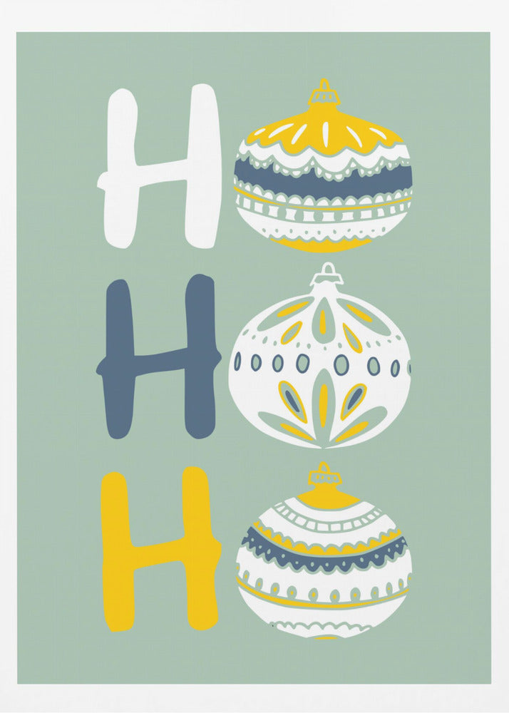 HoHoHo Glad liten julillustration mintgrön | Poster