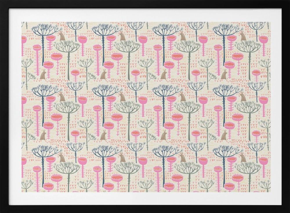Block print scandinavian meadow | Poster