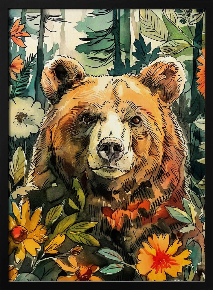 Animal Bear Watercolor Animal Art 8 | Poster