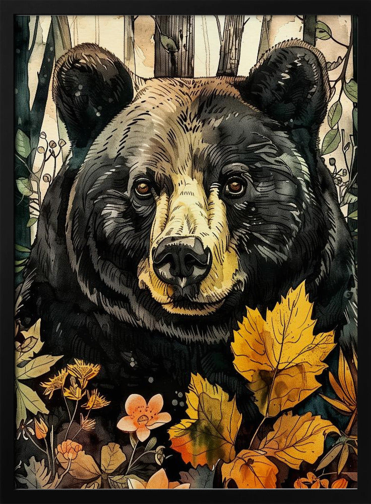 Tierbär Aquarell Tierkunst 6 | Poster