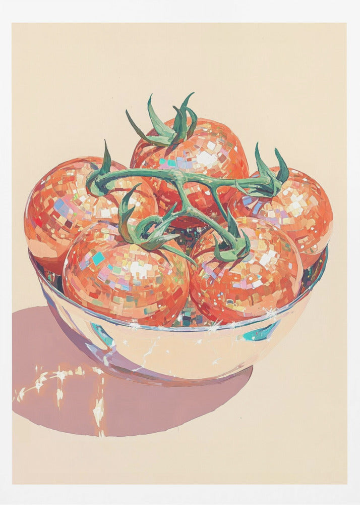 Discokugel-Tomaten in einer Schüssel | Poster