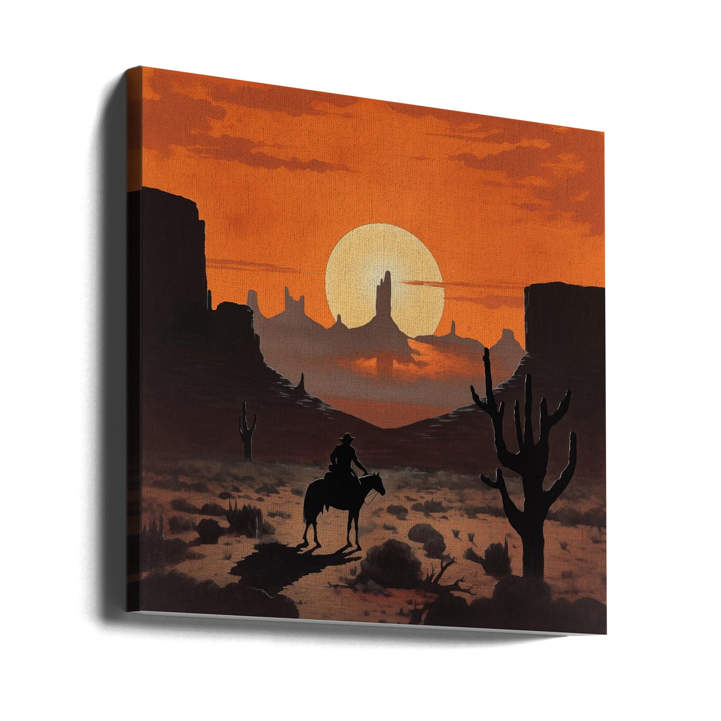Vaquero al atardecer | Impresiones en Lienzo
