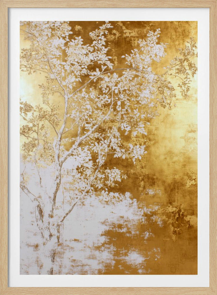 White and gold nature landscape | Poster