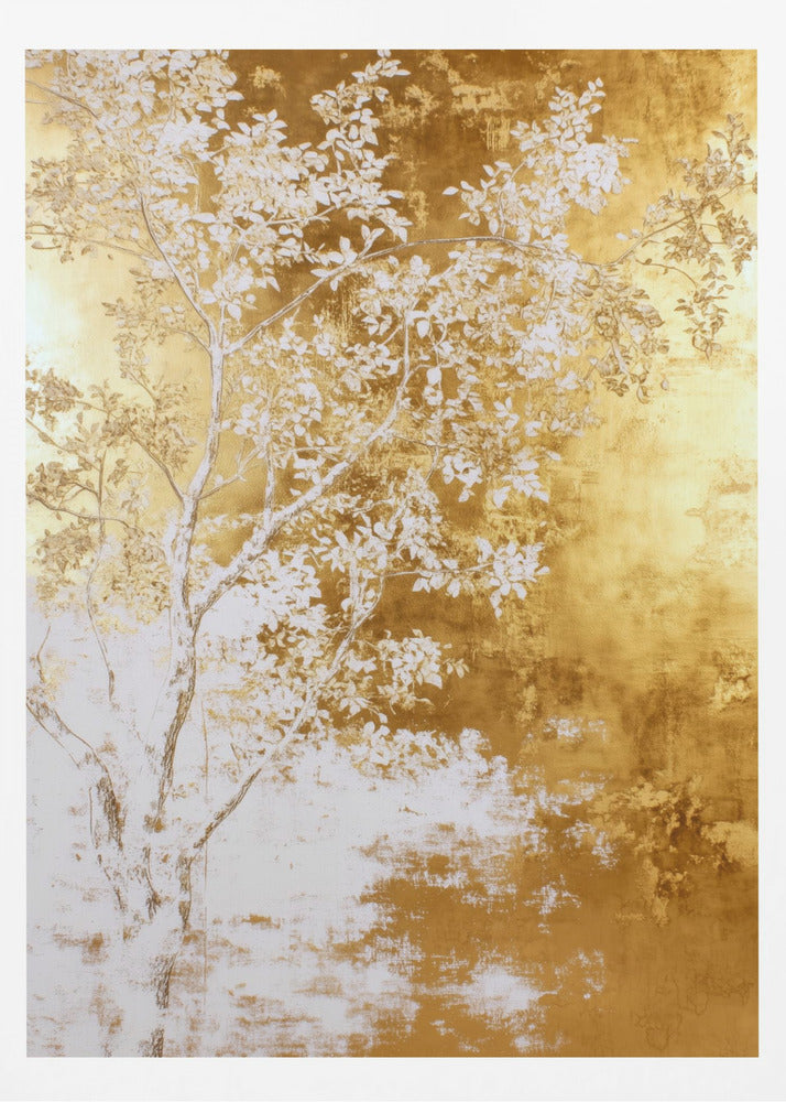 White and gold nature landscape | Poster