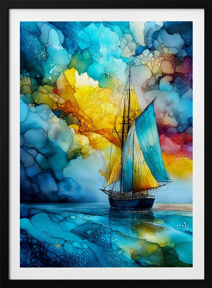 Nautica Sea Art Watercolor Ship (27) | Poster