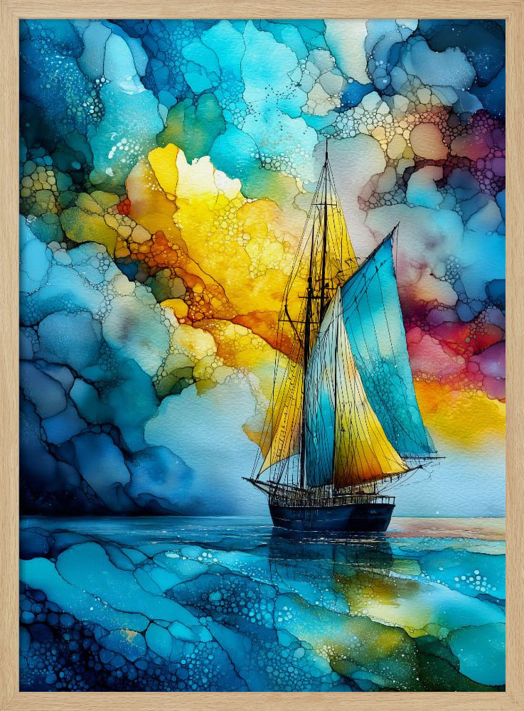 Nautica Sea Art Watercolor Ship (27) | Poster