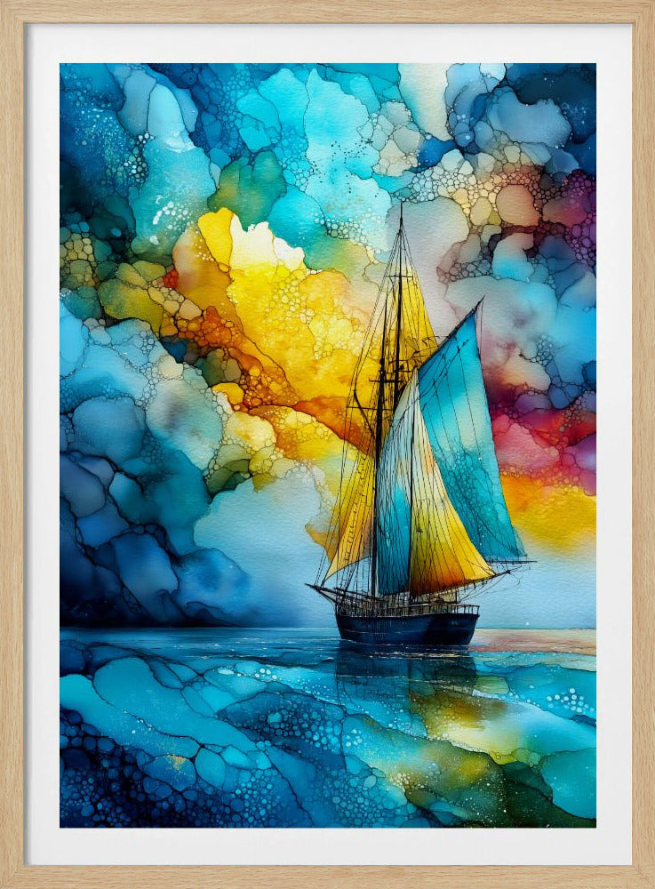 Nautica Sea Art Watercolor Ship (27) | Poster