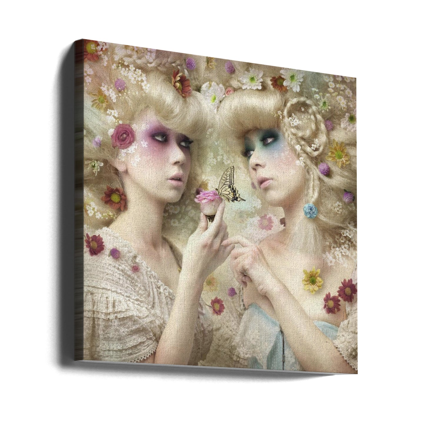 Flicka i blomsterträdgården | Canvas