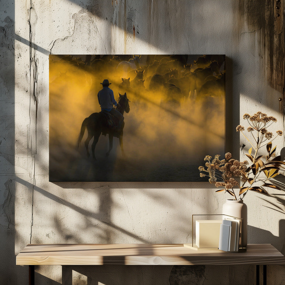 Cowboy und Pferde | Leinwand-Bilder