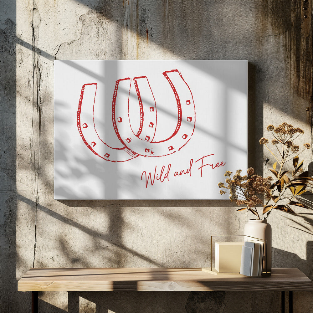 Hufeisen Wild and Free Rot | Leinwand-Bilder