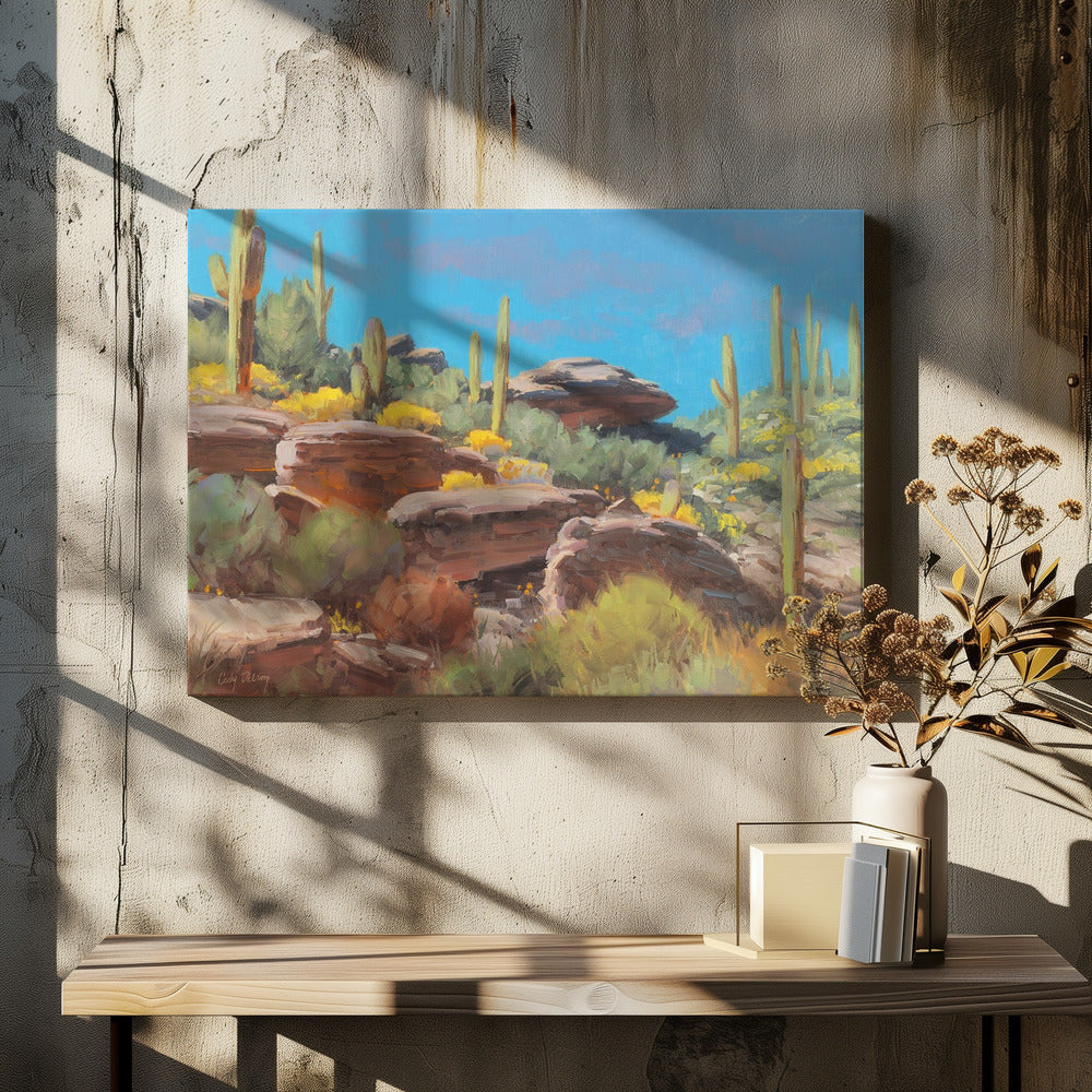 Ørkenblomstrende scene | Lerretsbilder