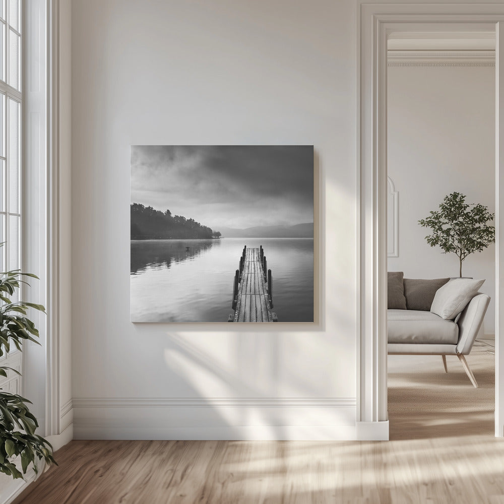 Vista lago con Pier II | Stampe su Tela