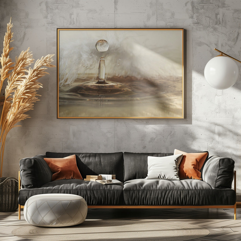 Goldene Federtropfen | Poster - Kunstdruck
