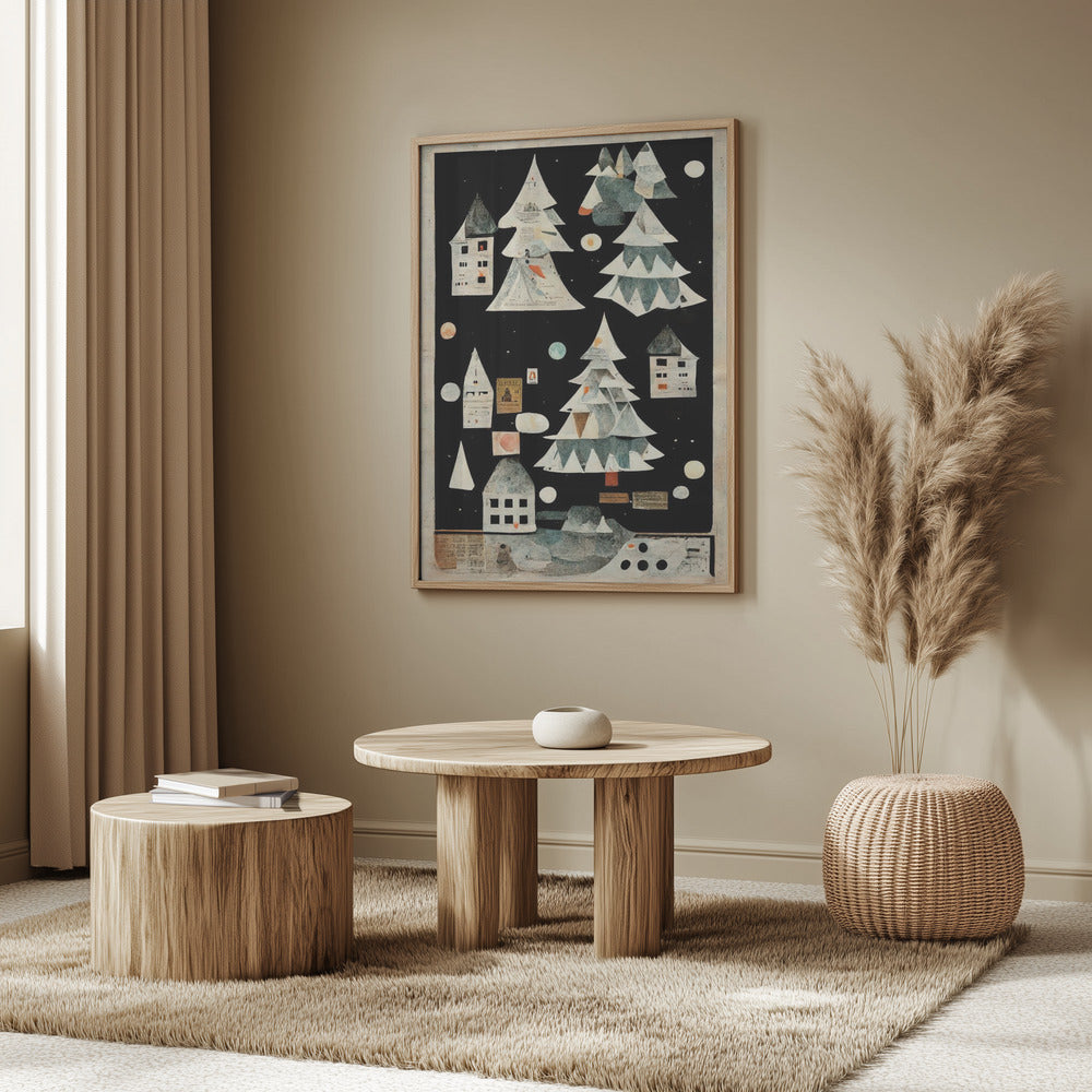 A Paper Village At Night | Poster