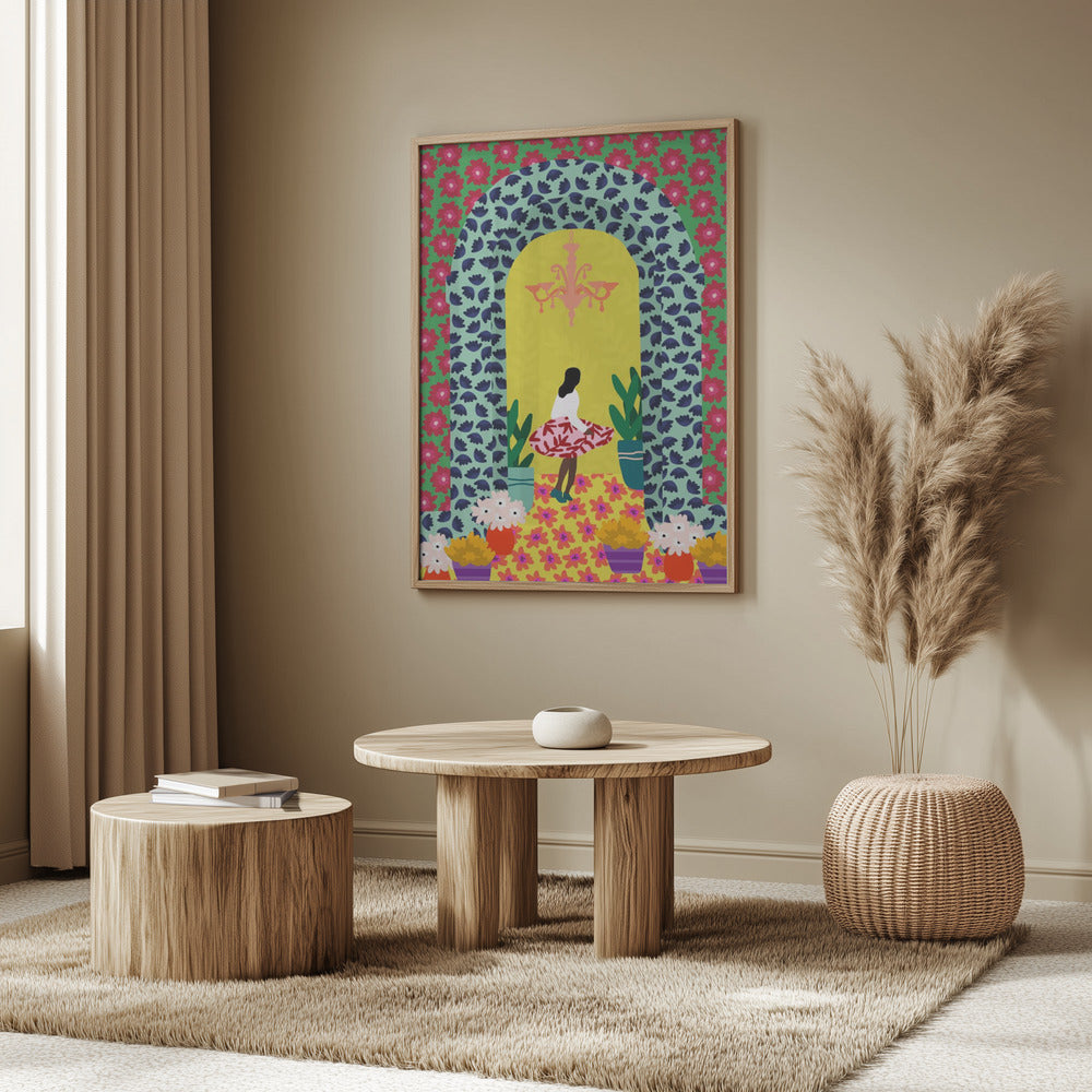 Blommig portalflicka | Poster