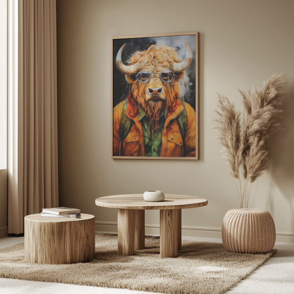 Buffalo Watercolor Animal Art | Poster