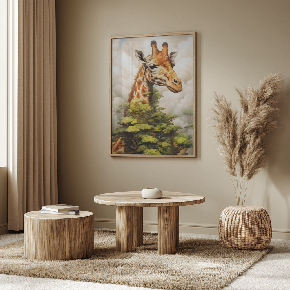 Giraffe Watercolor Animal Art | Poster