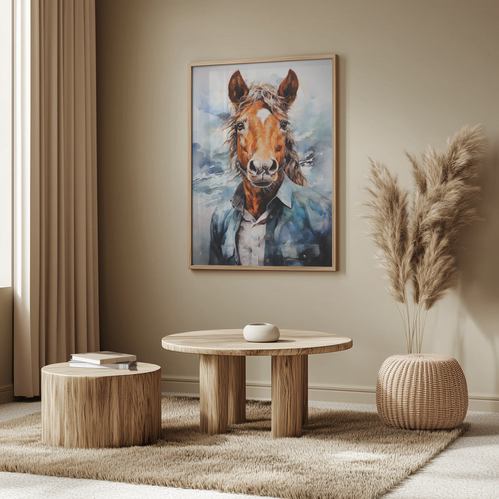 Pferd Aquarell Tier Kunst | Poster
