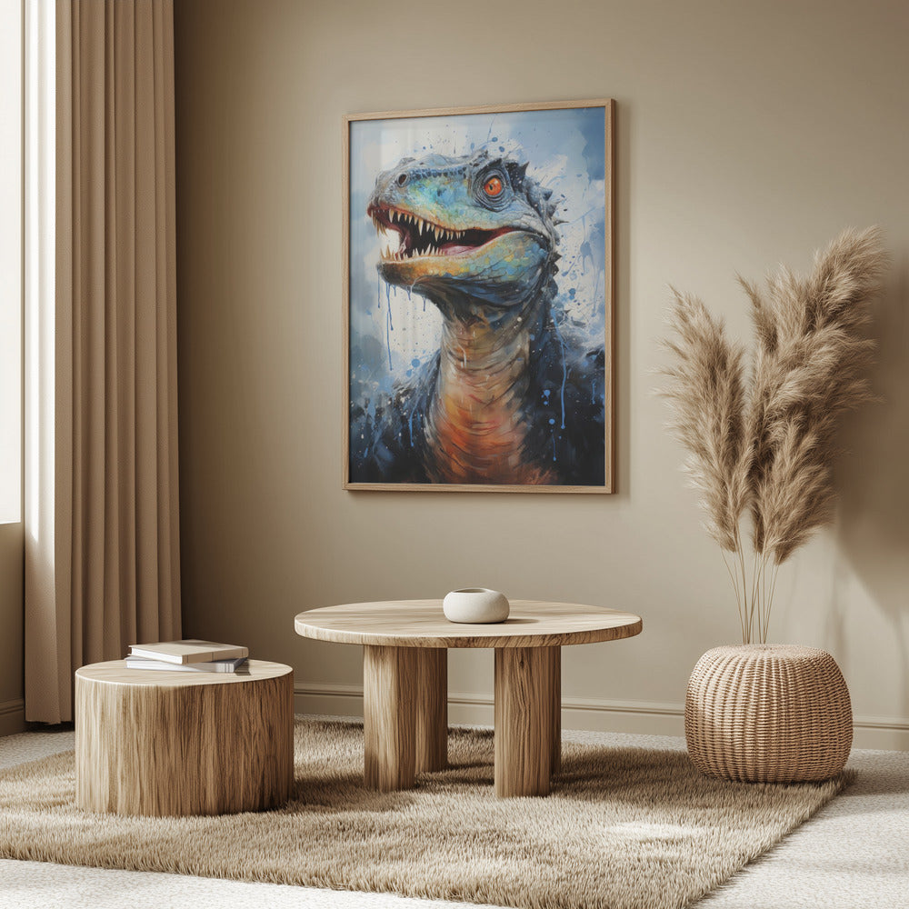 Rebbachisaurus Dinosaur Watercolor Animal Art | Poster