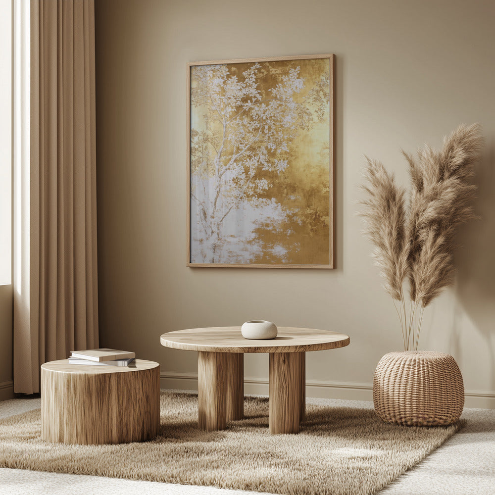 White and gold nature landscape | Poster