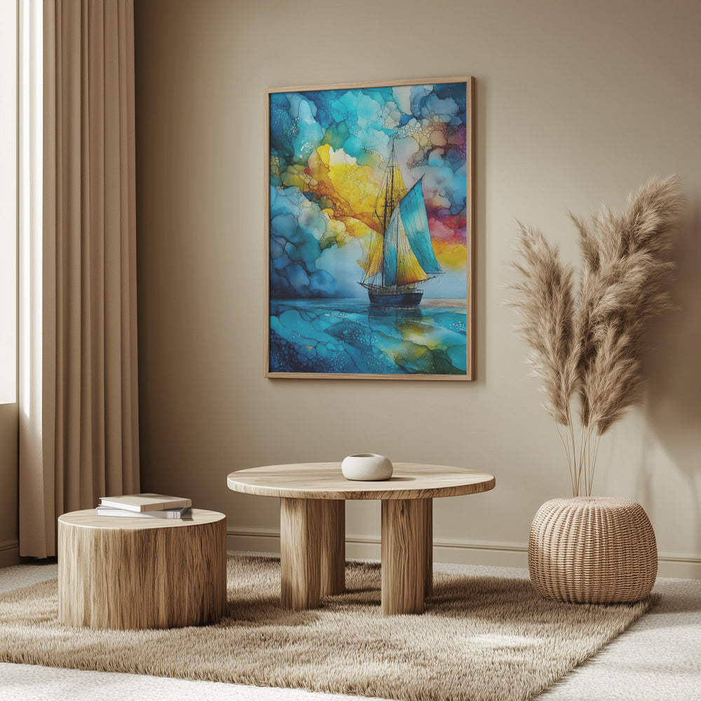 Nautica Sea Art Watercolor Ship (27) | Poster