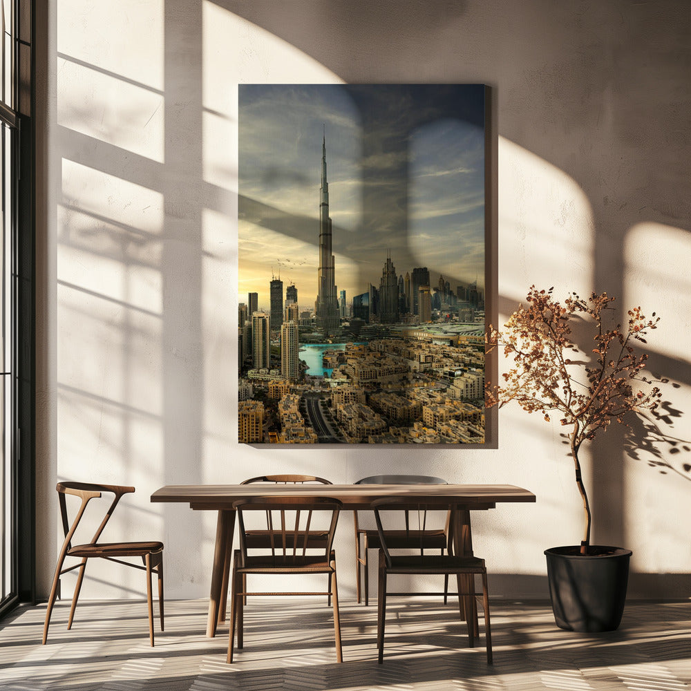 Solnedgång i centrum | Canvas