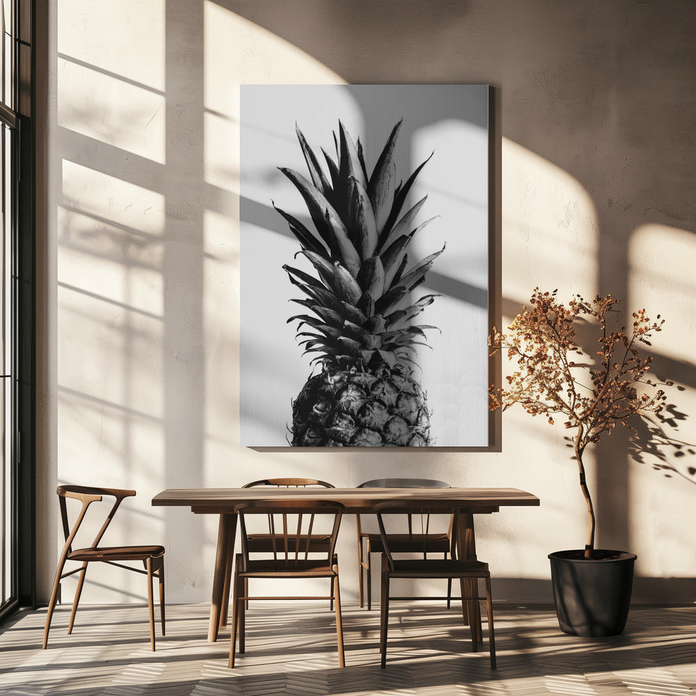 Pineapple Black &amp; White 02 | Canvas