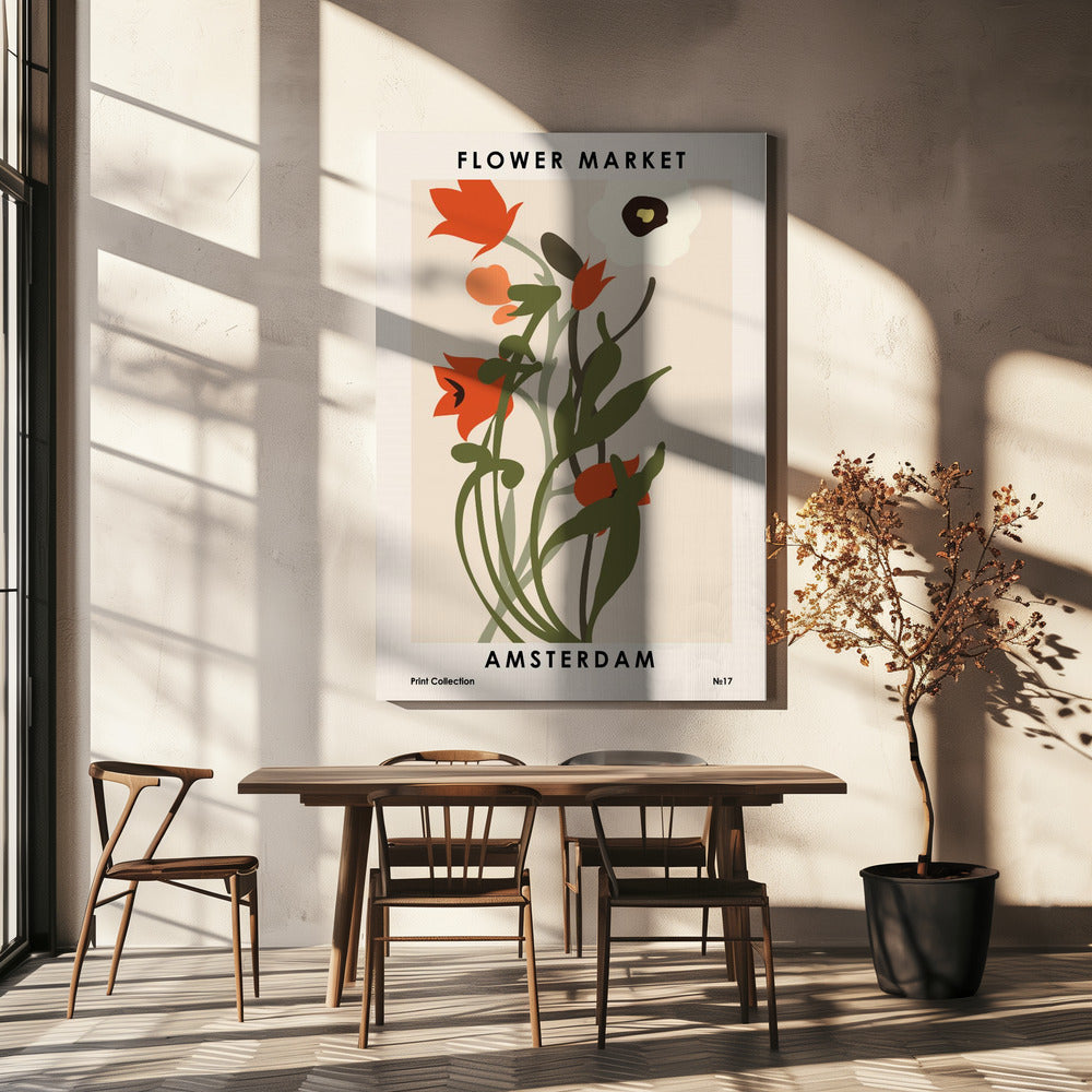 Kukkamarkkinat Amsterdamissa | Canvastaulut